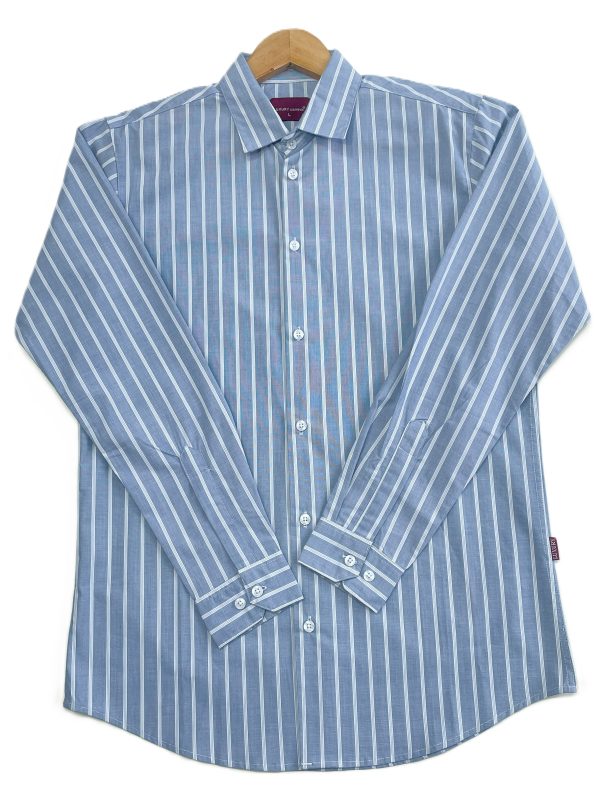 Blue & White stripes - Old Money Full Sleeve Shirt