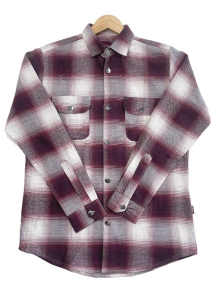 Maroon & White plaid pattern Checked -Full Sleeve Shirt