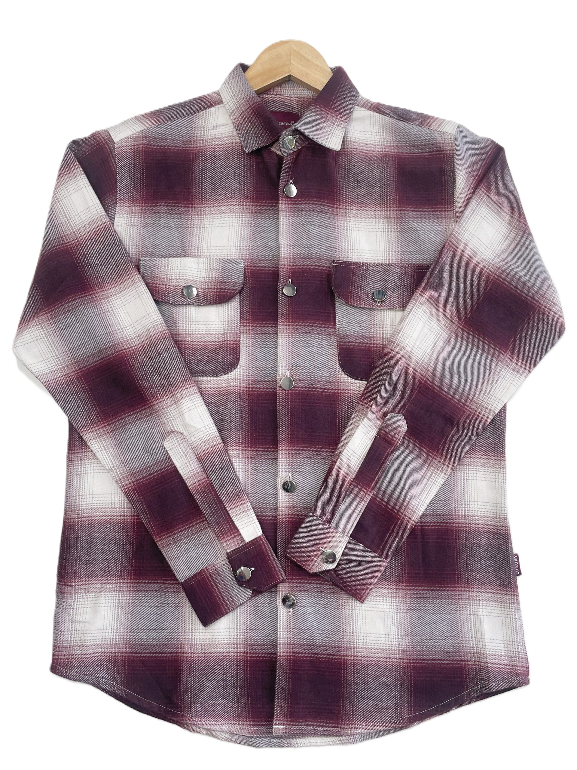 Maroon & White plaid pattern Checked -Full Sleeve Shirt Maroon & White plaid pattern Checked -Full Sleeve Shirt