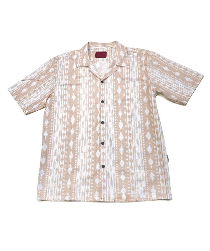 Beige & white- Half sleeved Shirt