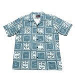 Blue & white geometric pattern-Half sleeve shirt