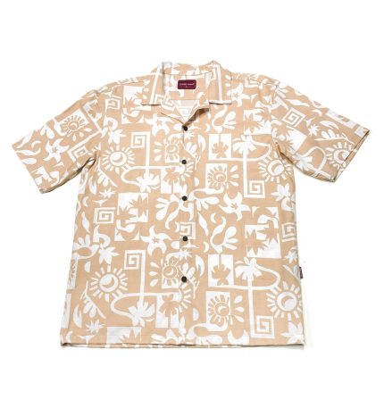 Beige & white- Half sleeved Shirt