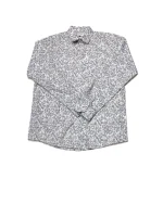 Light brown & blue leaf print-Full sleeve shirt