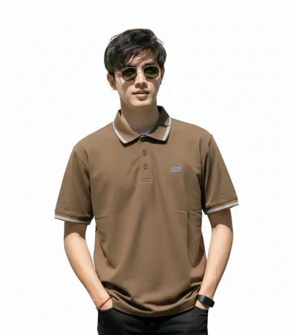 Khaki colour Premium PK Cotton -Polo Shirt