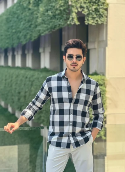 Product Description:  Color:Black & white  Unisex  Full Sleeve  Fit: Regular fit  Fabric: Cotton  Care Instructions: Machine wash light  Made in Bangladesh  Measurements (in inches): M: Length – 28 || Chest- 40 || Sleeve length- 24.5 L: Length- 29 || Chest-42 || Sleeve length- 25 XL: Length- 30 || Chest- 44 || Sleeve length- 25.5