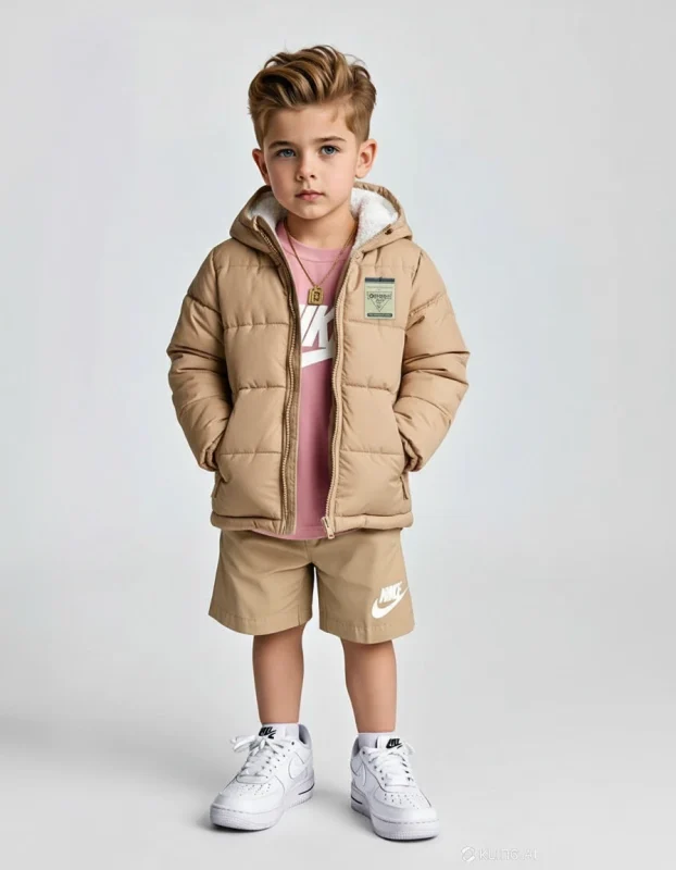 Light Brown Colour-Boys winter jacket For Child