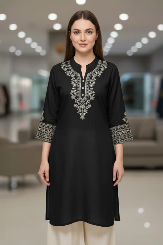 Stylish Two Piece- Black colour Kurti