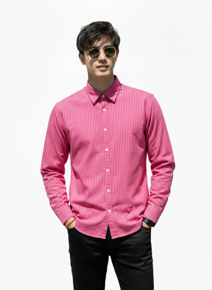 Red & Pink stripe - Old Money Full Sleeve Shirt