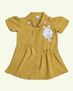 Yellow Color Girl's Long shirt set.