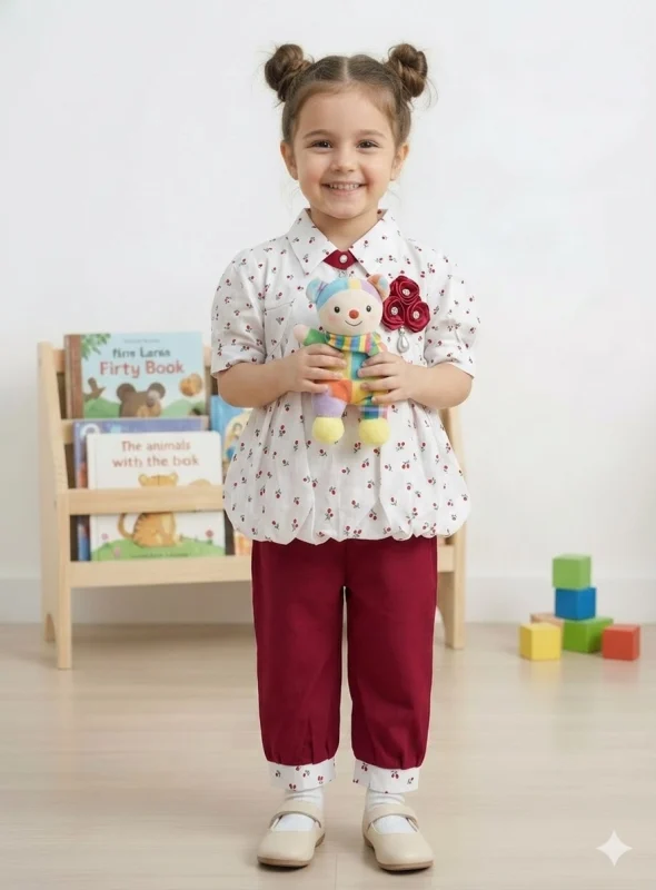 Korean-style two-piece set for baby girls