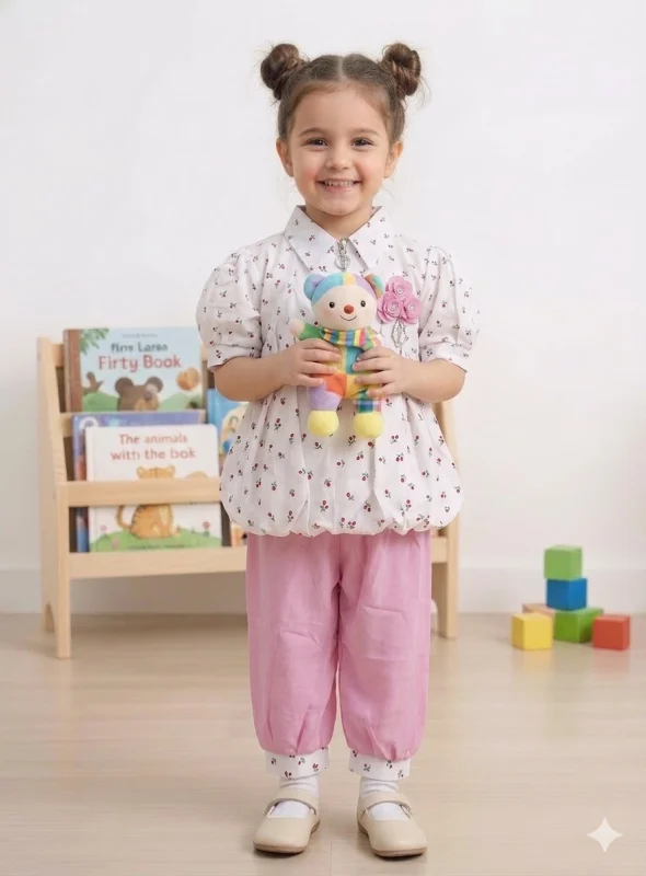 Two-piece set for baby girls.