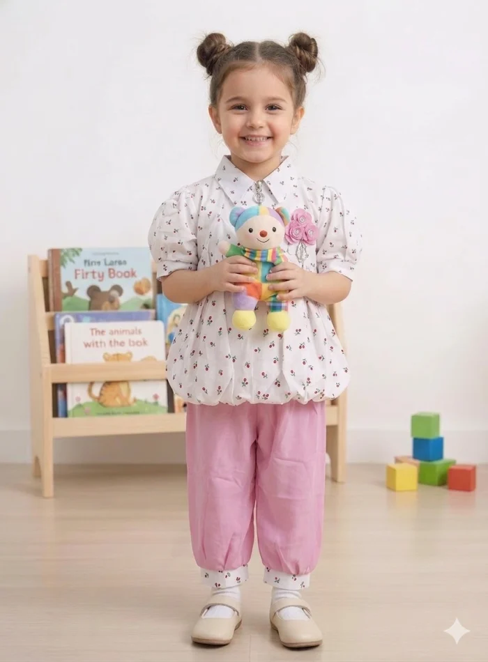 Two-piece set for baby girls. Two-piece set for baby girls.