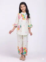 Stylish girl's kurta and palazzo set.