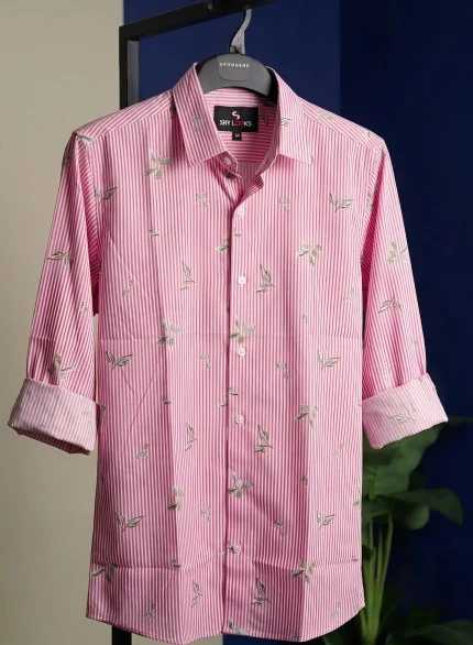 Premium Pink Pinstripe Shirt.