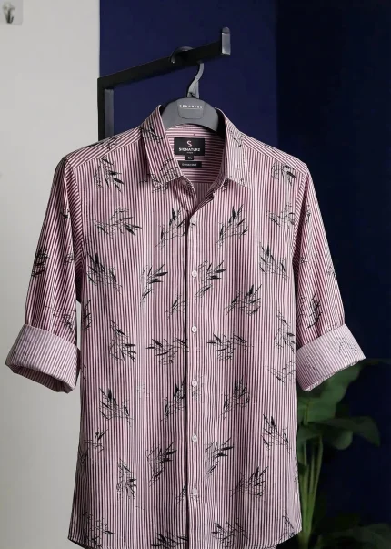 Men's striped casual shirt.