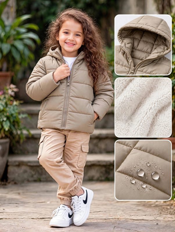 Girl's stylish puffer jacket.