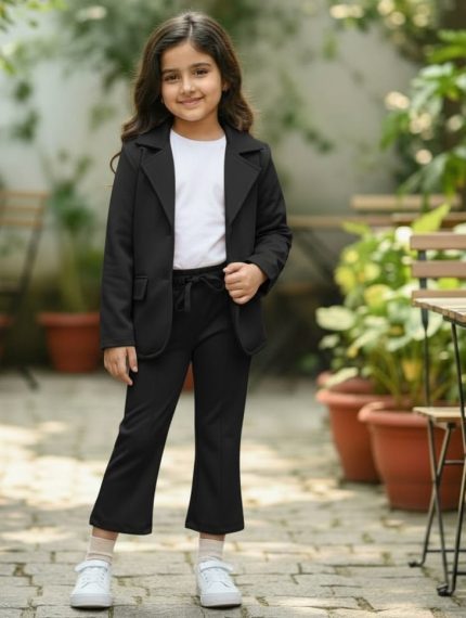 Black color blazer set For kid's.