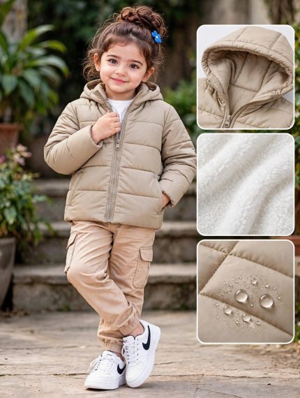Girl's stylish puffer jacket.